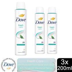 Dove Fresh Anti-Perspirant with 48H Sweat Protection Deo for Women 200ml, 3 Pack