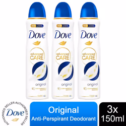 Dove AntiPerspirant Advanced Care Deodorant, 150ml - Buy 3 - Original
