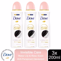 Dove Advanced Care AP Deodorant Spray, 200ml - Buy 3 - Invisible Care