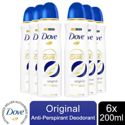 Dove Advanced Care AP Deodorant Spray, 200ml - Buy 6 - Original