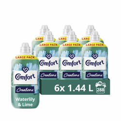Creations Waterlily & Lime Fabric Conditioner with Stay Fresh technology for 100 days of freshness + fragrance* 6x 1.44 L (288 washes)