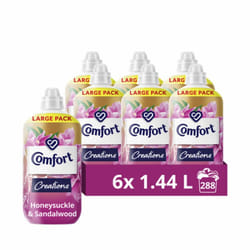 Creations Honeysuckle & Sandalwood Fabric Conditioner with Stay Fresh technology for 100 days of freshness + fragrance* 6x 1.44 L (288 washes)