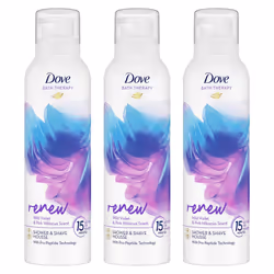 Dove Bath Therapy Shower & Shave Mousse, 200ml - Buy 3 - Renew
