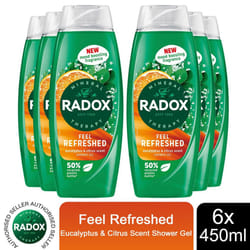 Radox Shower Gel Feel Refreshed - 450 ml - Buy 6 - Feel Refreshed