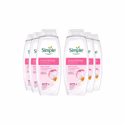Simple Kind to Skin Nourishing Shower Gel Natural Geranium Oil 675ml,6pk