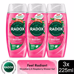 Radox Shower Gel Feel Radiant 225ml, 3 or 6pk - Buy 3