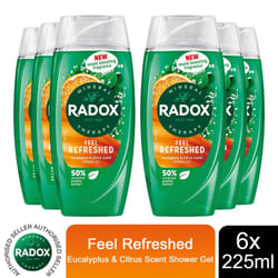 Radox Mineral Therapy Shower Gel - 225ml - Buy 6 - Feel Refreshed
