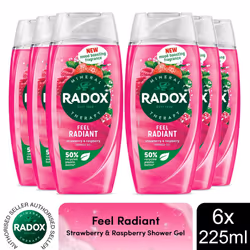 Radox Shower Gel Feel Radiant 225ml, 3 or 6pk - Buy 6