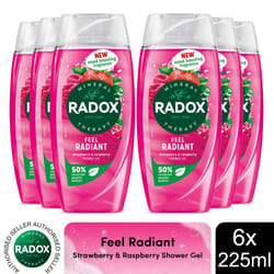 Radox Shower Gel Feel Radiant 225ml, 3 or 6pk - Buy 6