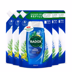 Radox Mineral Therapy ShowerGel Refill Pouch 500ml - Feel Awake, Buy 5