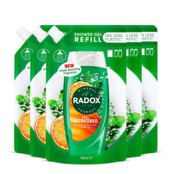 Radox Mineral Therapy ShowerGel Refill Pouch 500ml - Feel Refresh, Buy 5