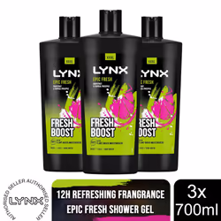 Lynx Shower Gel 700ml, 3 or 6 Pack - Epic Fresh, 3 Pack
