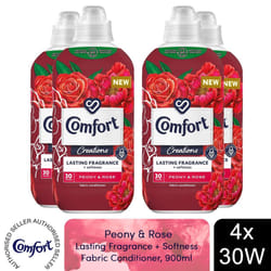 Comfort Fabric Conditioner Peony & Rose 900ml 30W - Buy 4
