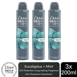 Dove Men+Care Advanced AP Deodorant Spray Eucalyptus + Mint, 3x200ml