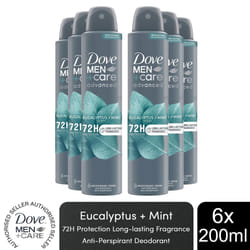 Dove Men+Care Advanced AP Deodorant Spray Eucalyptus + Mint, 6x200ml