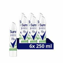 Pure Melon Aloe Vera Antiperspirant Deodorant with Body Heat Activated technology Aerosol Spray for 72-hour sweat and odour protection 6x 250 ml