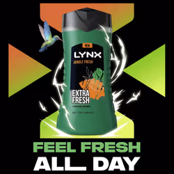 Jungle Fresh 3-in-1 Body Wash hair, face and body cleanser 6x 225 ml with a palm leaf & amber scent for a refreshing shower
