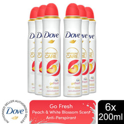 Dove Advanced Care Go Fresh AP Spray Peach & White Blossom, 6x200ml