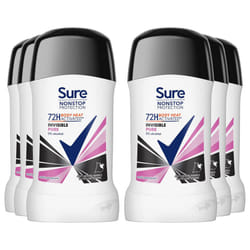 Sure Women Invisible Pure Antiperspirant Stick, 6x50ml
