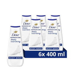 Advanced Care Deeply Nourishing Body Wash Body Cleanser shower gel with skin-natural nutrients for instantly lotion-soft skin 6x 400 ml