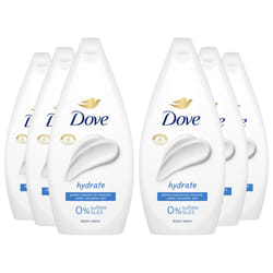 Dove Hydrate Body Wash 0% Sulfate SLES 450ml, 6 Pack
