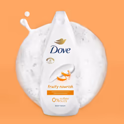 Dove Fruity Nourish Body Wash 0% Sulfate SLES 450ml,6pk
