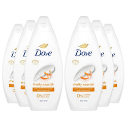Dove Fruity Nourish Body Wash 0% Sulfate SLES, 6x225ml