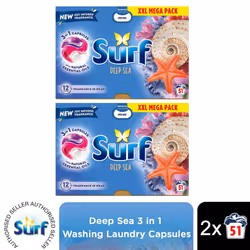 Surf 3 in 1 Laundry Detergent Deep Sea 2 or 4 Pack - Buy 2