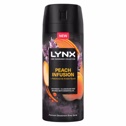Lynx Body Spray Fine Fragrance Collection Peach Infusion for Men 150ml, 3 Pack