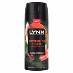 Lynx Men Deodorant Watermelon Freeze with 72Hrs Freshness 150ml, 6 Pack