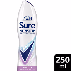 Sure Women Vitality Deodorant Spray with 72H Nonstop Protection 250ml, 6 Pack