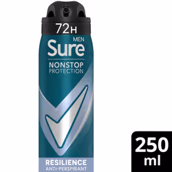 Sure Men Resilience Deodorant Spray with 72H Nonstop Protection 250ml, 6 Pack