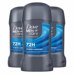 Dove Men+Care Advanced Anti-Perspirant Deodorant Stick Clean Comfort 50ml, 3 Pk