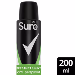 Sure Men Deodorant Spray Bergamot & Mint with 48Hrs Protection 200ml, 6 Pack
