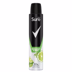 Sure Men Deodorant Spray Bergamot & Mint with 48Hrs Protection 200ml, 6 Pack