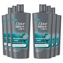 Dove Men+Care 3-in-1 Hair, Face and Body Wash Eucalyptus + Mint 700ml, 6 Pack