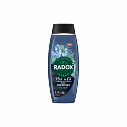 3x Radox Mineral Therapy Feel Energised 2in1 Shower Gel & Shampoo for Men, 450ml