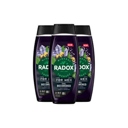 3x Radox Mineral Therapy Feel Recovered 2in1 Shower Gel & Shampoo for Men, 450ml