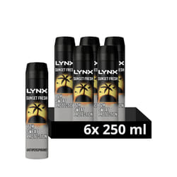 Sunset Fresh XXL Anti-Perspirant Aerosol Men's Deodorant Spray with a mango & mandarin scent for 72 hour invisible sweat protection 6x 250 ml