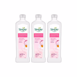 3x Simple Kind to Skin Nourishing Bath Soak w/ Chamomile Oil Sensitive Skin, 1L