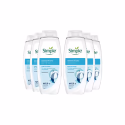Simple Kind to Skin Sensitive Shower Gel Body Wash w/ Hypoallergenic 675ml, 6pk