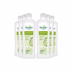 6x Simple Kind to Skin Refreshing Bath Soak Cucumber Extract Sensitive Skin, 1L