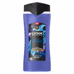 Lynx Blue Lavender Body Wash with 12Hrs of Freshness for Men 400ml, 3 Pack