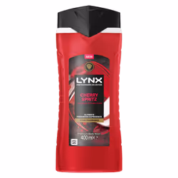 Lynx Cherry Spritz Body Wash with 12Hrs of Freshness for Men 400ml, 3 Pack