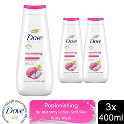 DoveAdvancedCare BodyWash Replenishing400ml,3or6Pk - Dove Advanced Care Body Wash Replenishing 400ml, 3Pk