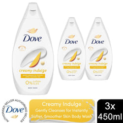 Dove Body Wash Creamy Indulge 450ml, 3 or 6Pk - Dove Body Wash Creamy Indulge Moisturising Shower Gel 450ml, 3Pk