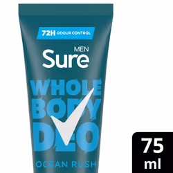 Sure Men Whole Body Deodorant Cream Ocean Rush with 72H Odour Control 75ml, 3 Pk