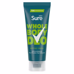 Sure Men Whole Body Deodorant Cream Active Fresh w/ 72H Odour Control 75ml, 6 Pk