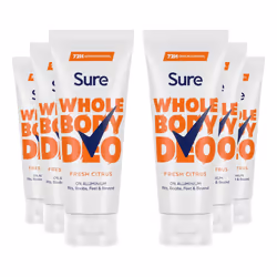 Sure Fresh Citrus Whole Body Deodorant Cream Aluminium Free 50ml, 6 Pack