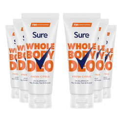 Sure Fresh Citrus Whole Body Deodorant Cream Aluminium Free 50ml, 6 Pack